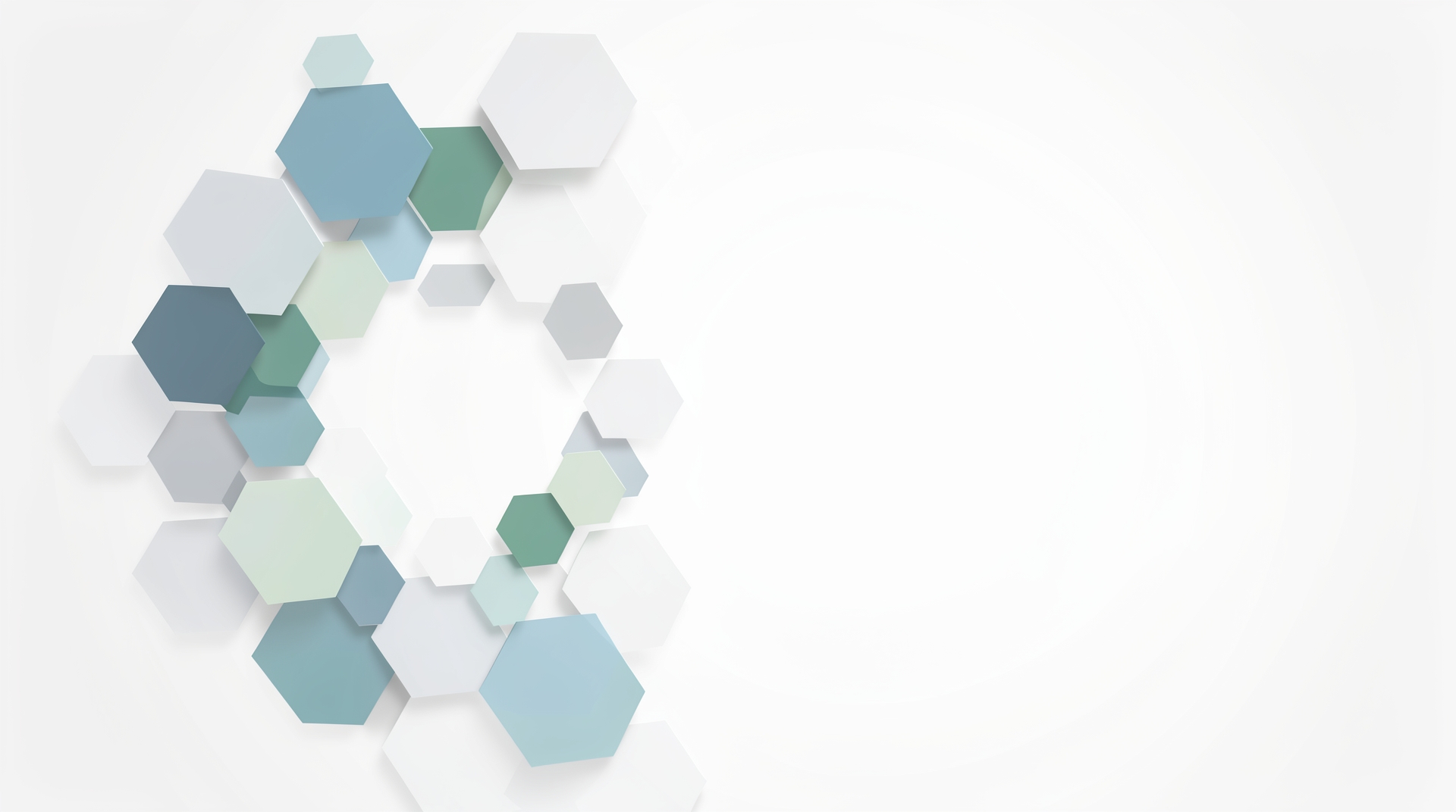 Abstract hexagons in a corporate setting with bright lighting and a modern, geometric composition.
