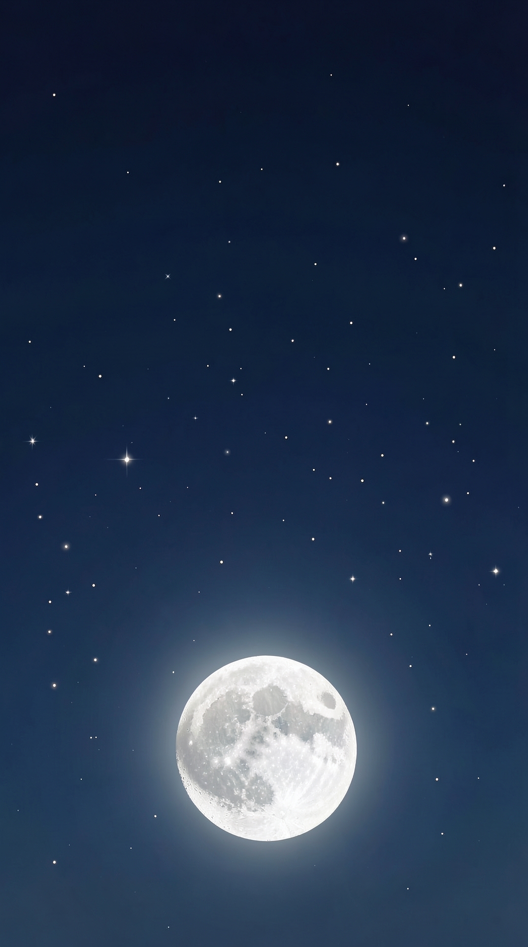 Aesthetic Moonlit Night Sky with Simple Moon