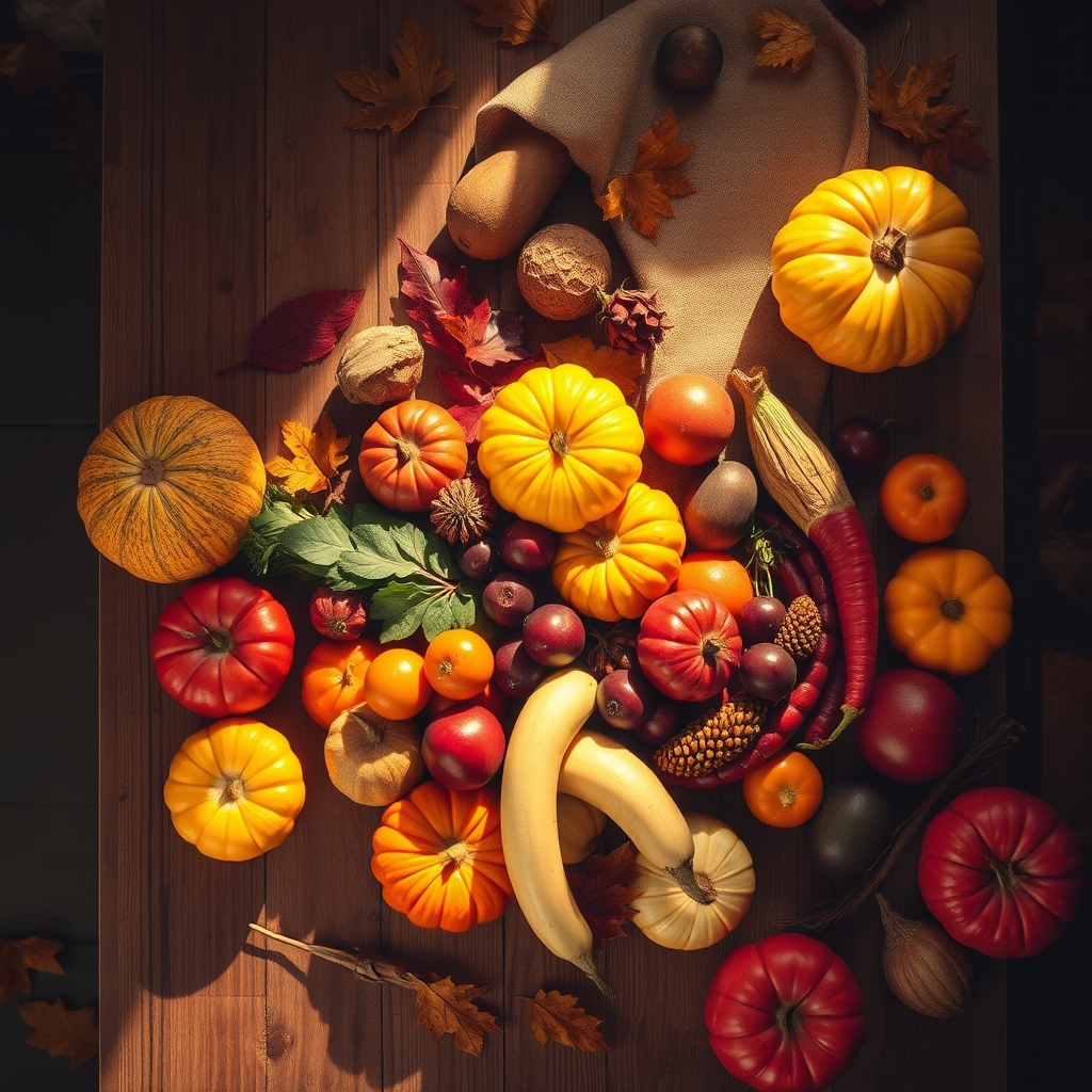 Autumn Harvest Table Overhead Shot