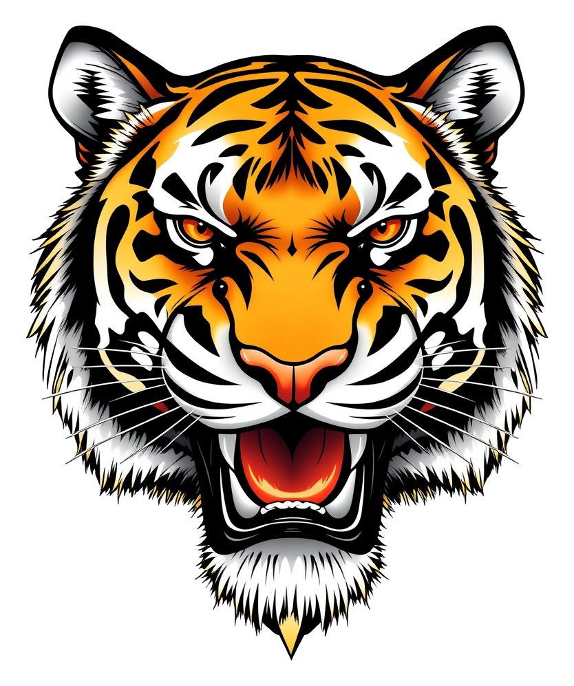 Close-up of a tiger's head