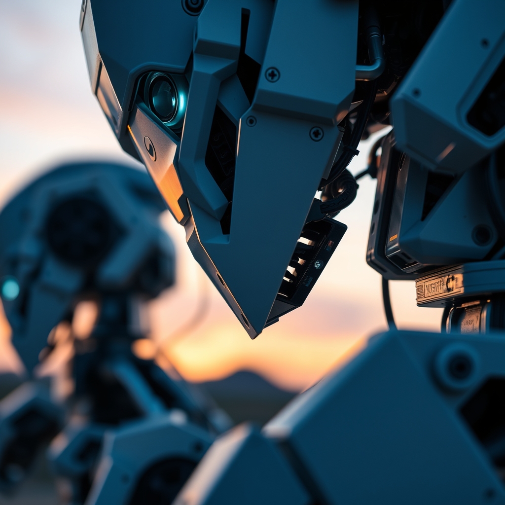 Close-up of Tech Details with Soft Light at Dusk