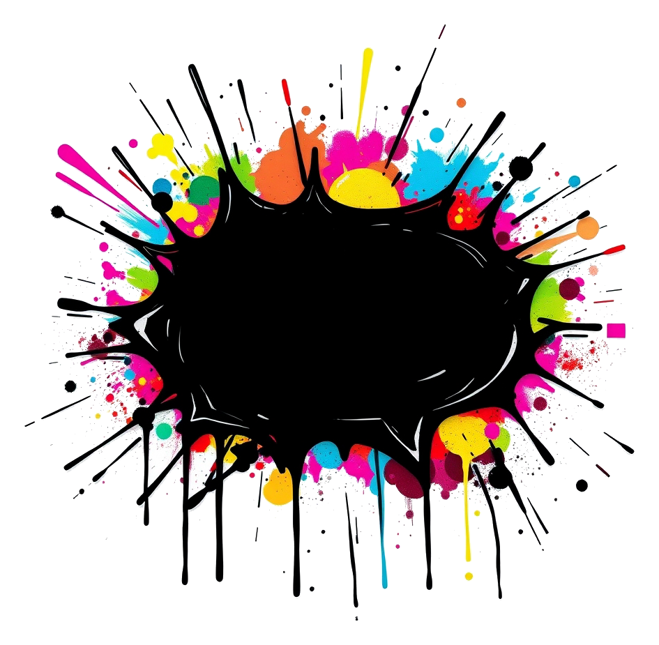 Colorful Speech Bubble Explosion with Vibrant Neon Colors