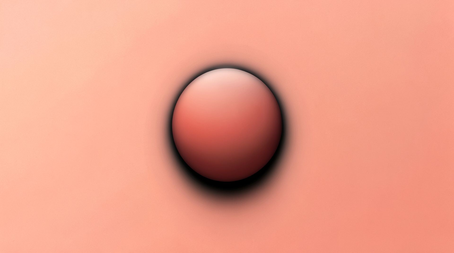 Soft Coral and Peach Gradient Background with Sphere