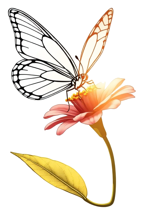 花に止まる繊細な蝶