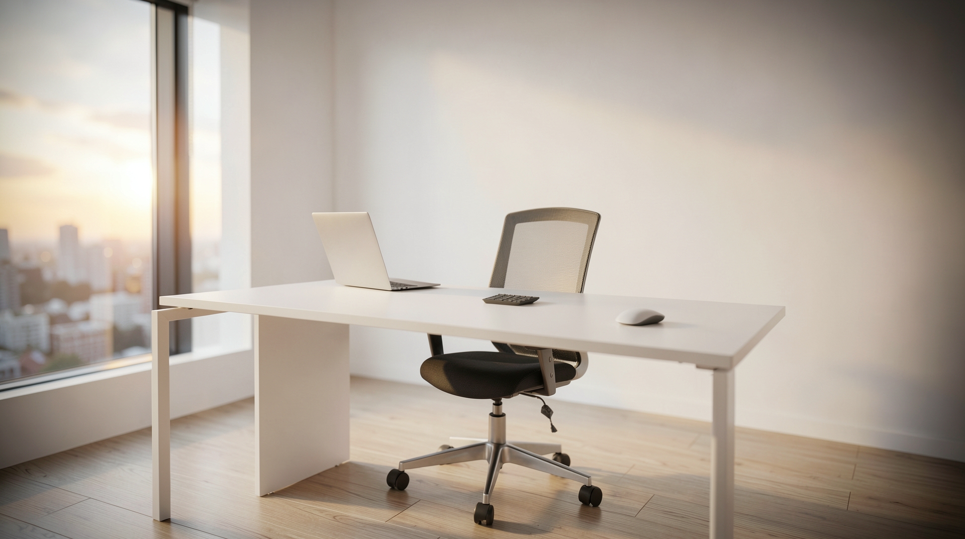 Empty Office at Sunset