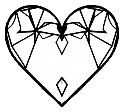 Minimalist Heart Tattoo Design with Geometric Patterns