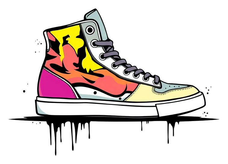 High-top sneaker on a white background