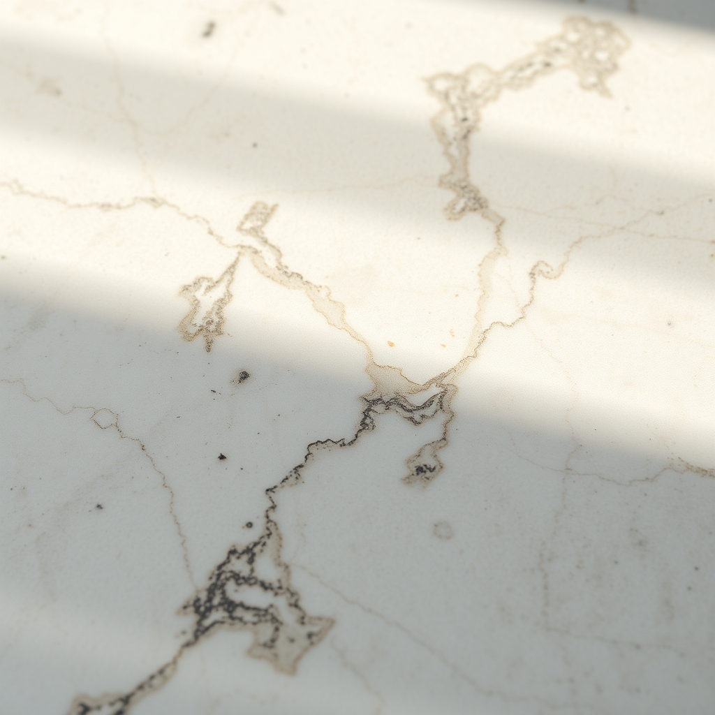 Close-up of marble stone texture with natural lighting.