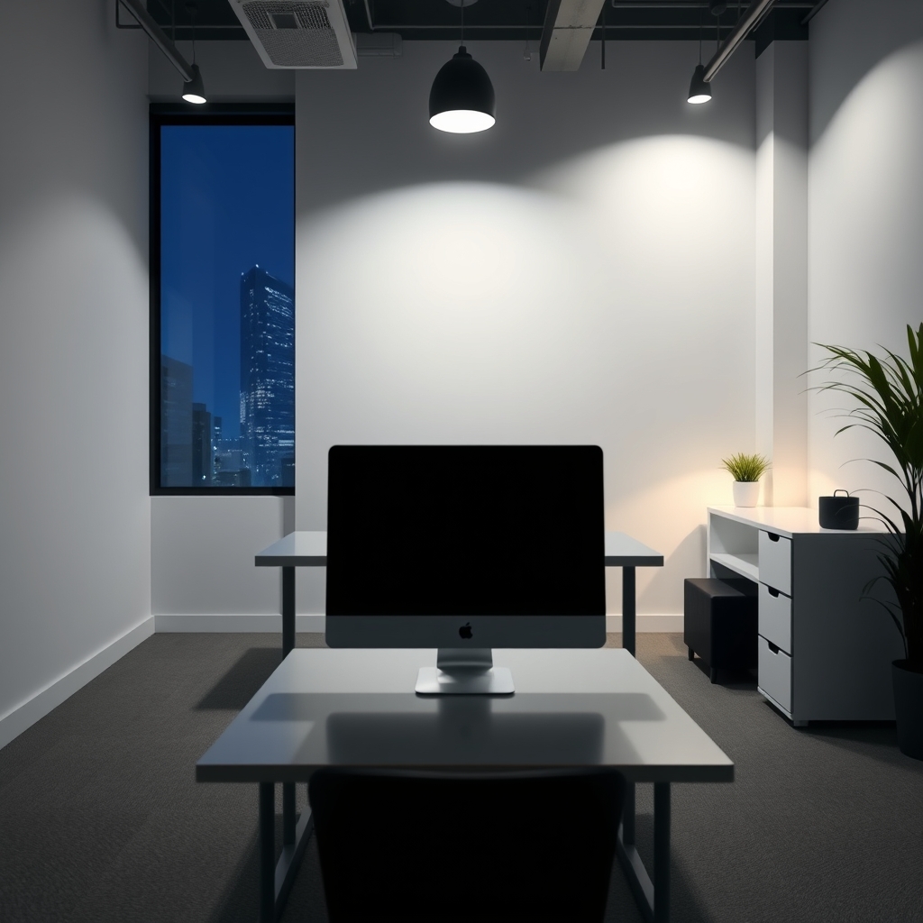 Empty Office Space at Night
