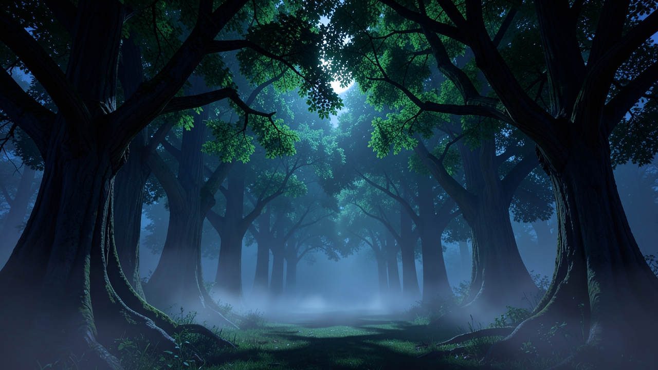 Misty Forest at Dusk
