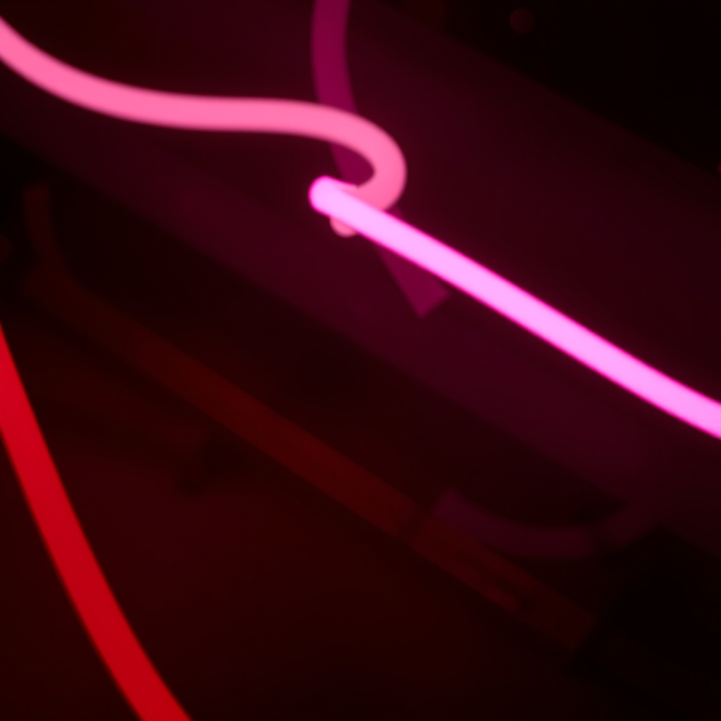 Softly Lit Neon Lights in Abstract Composition at Dusk