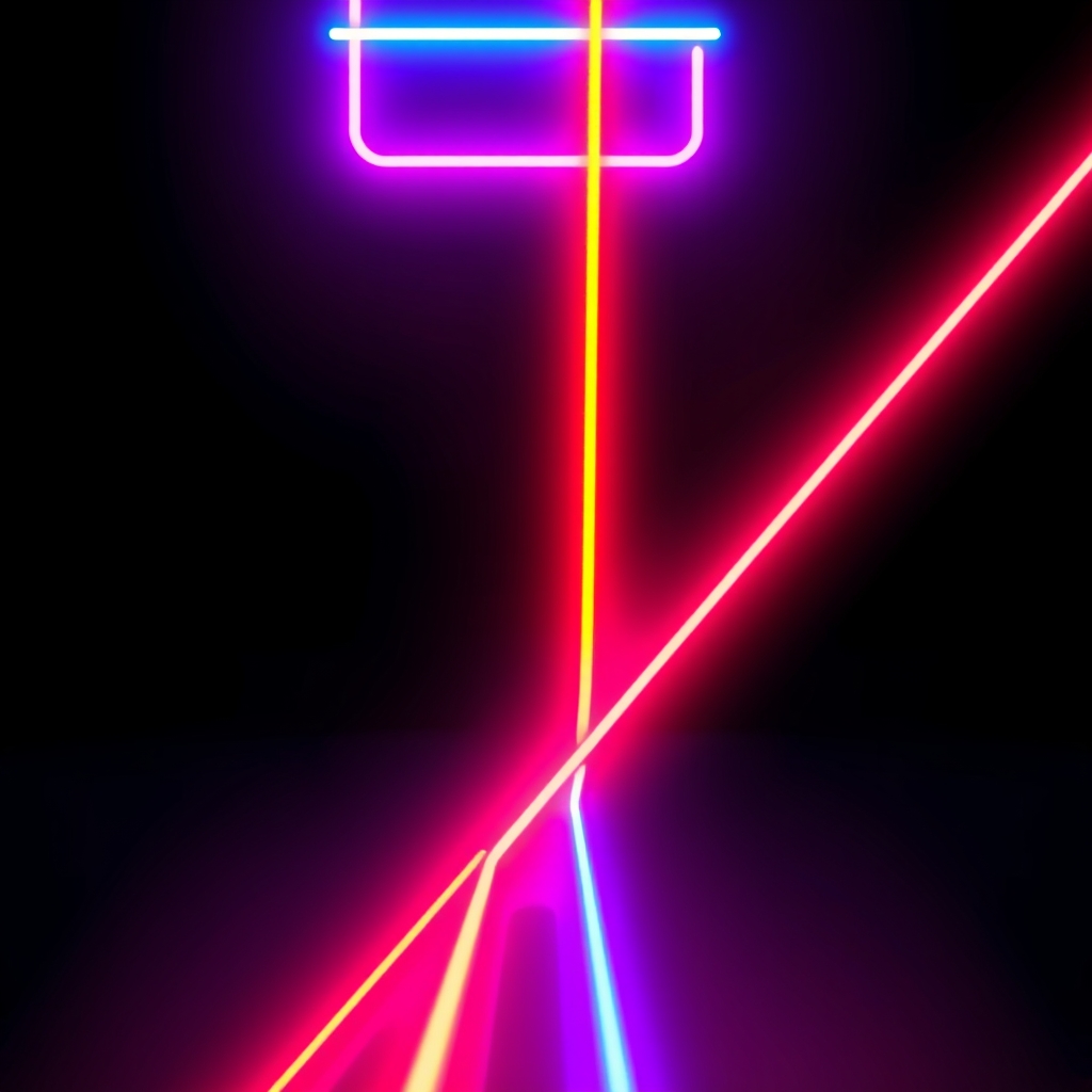 Vibrant neon lines on a dark background