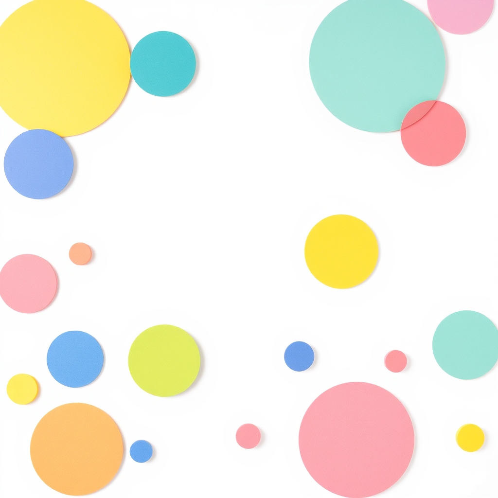 Minimalist pastel circles on white background