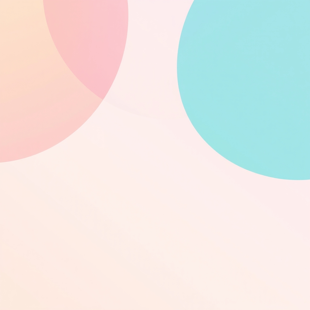 Minimalist Composition of Colorful Geometric Shapes with Soft Lighting and Gentle Curves