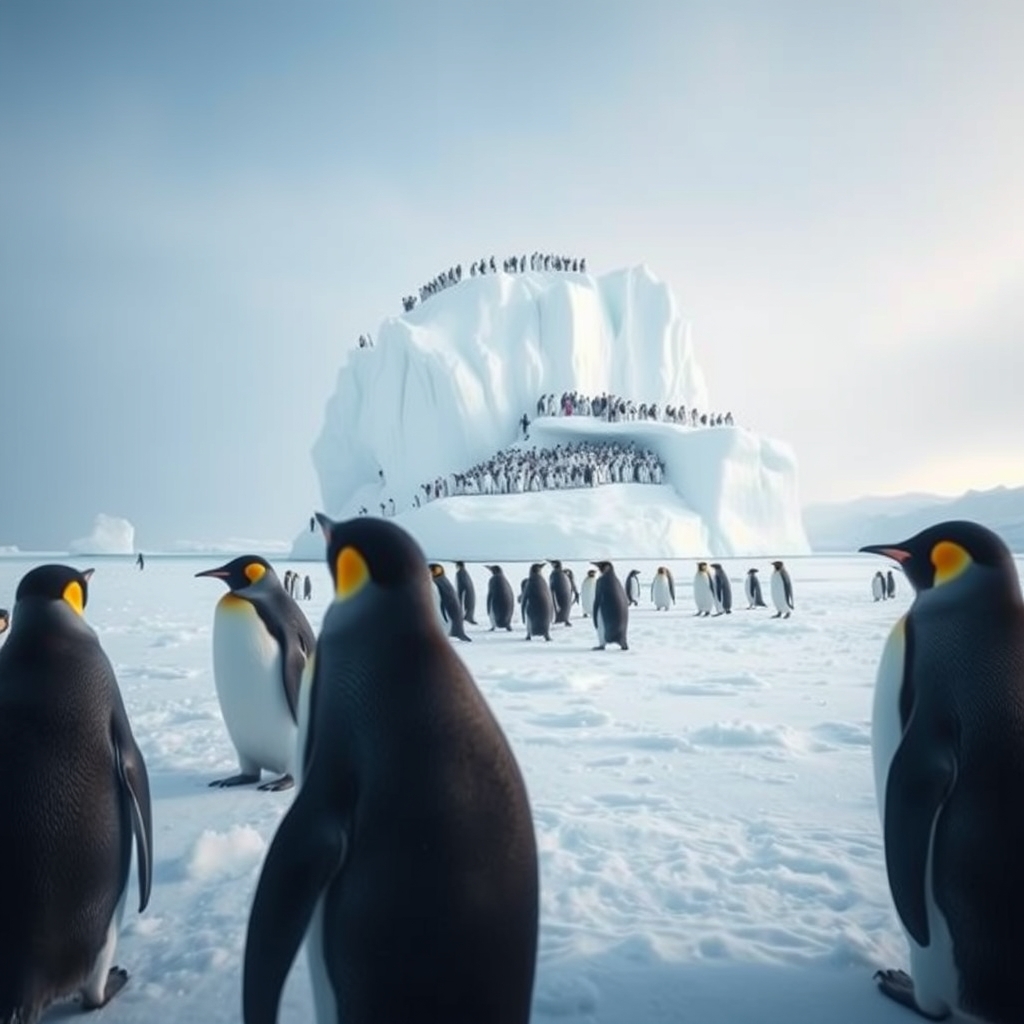 Penguins on ice