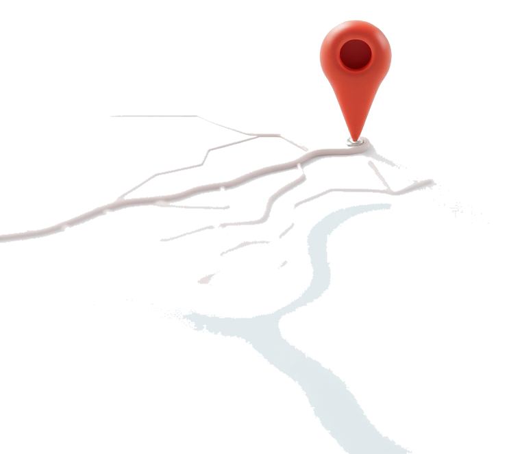 Red Location Pin on Minimalist Map