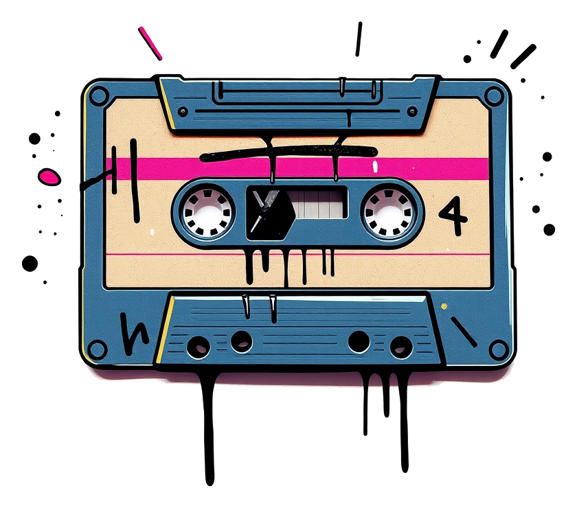 Retro cassette tape on a pastel background with soft lighting