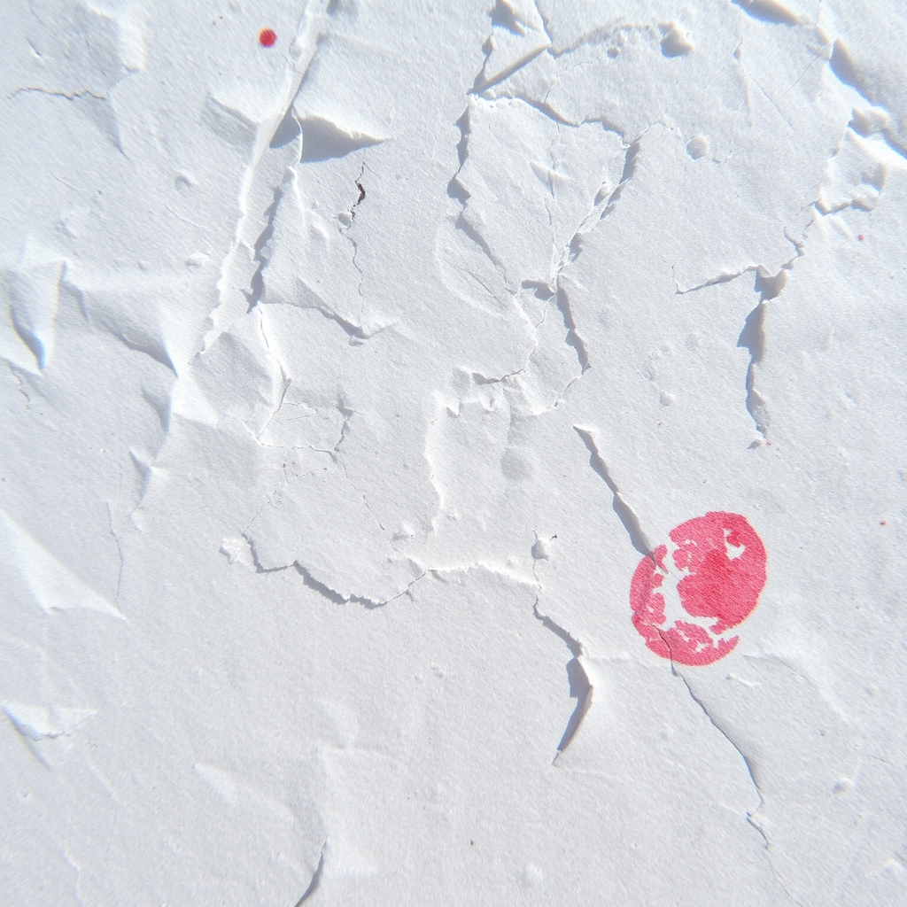 Close-up of rough paper texture with natural lighting and watercolor stains