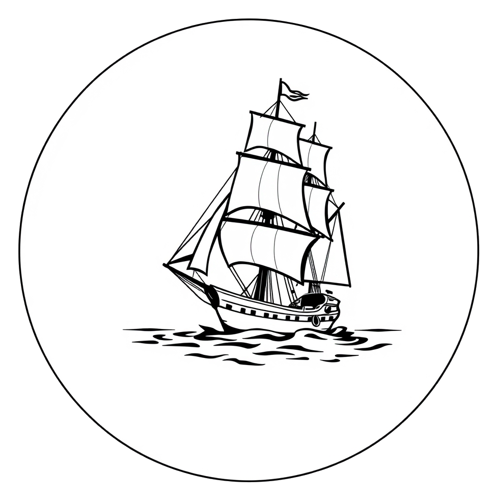 Sailing Clipper Ship in Warm Light
