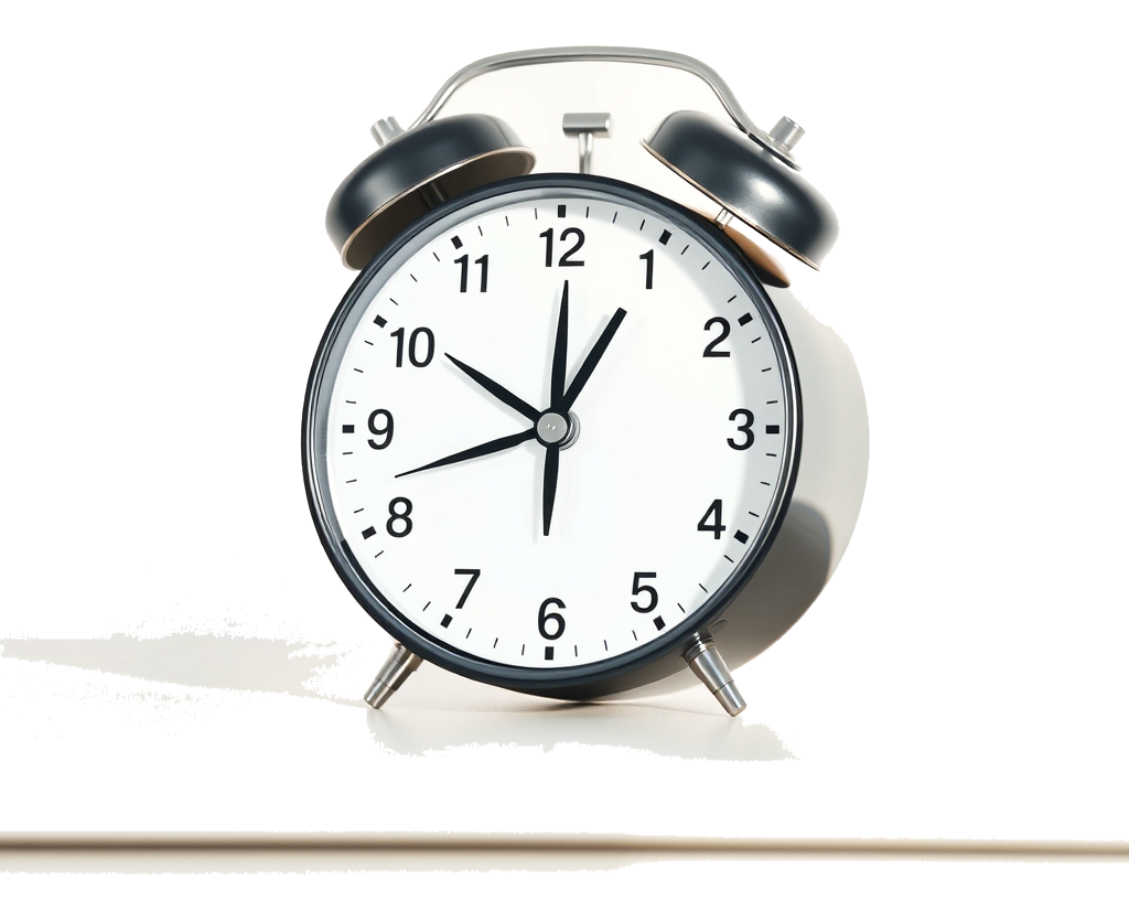 Simple alarm clock on a bedside table
