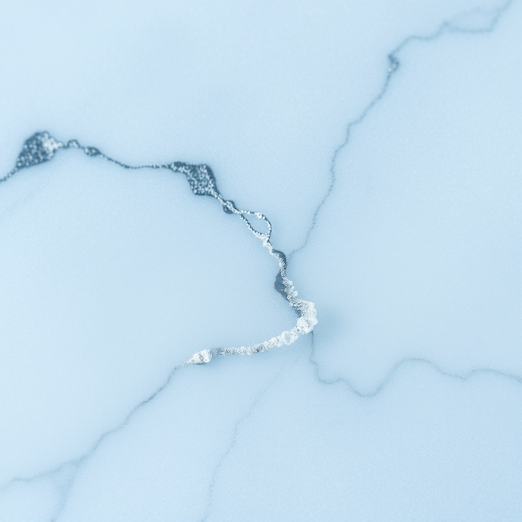 Close-up of marble texture with soft, diffused lighting and cool blue undertones.