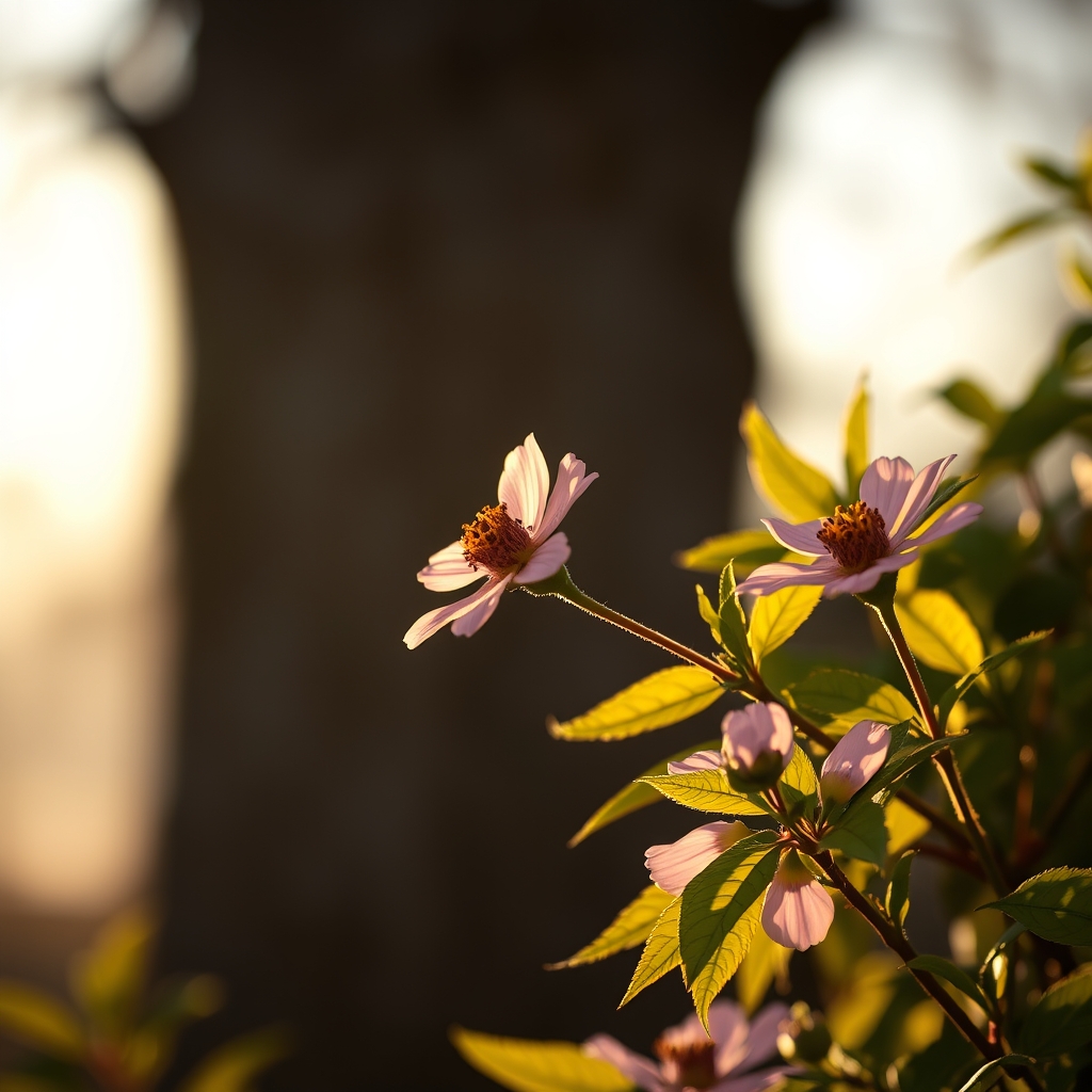 Softly Lit Flowers in Golden Hour