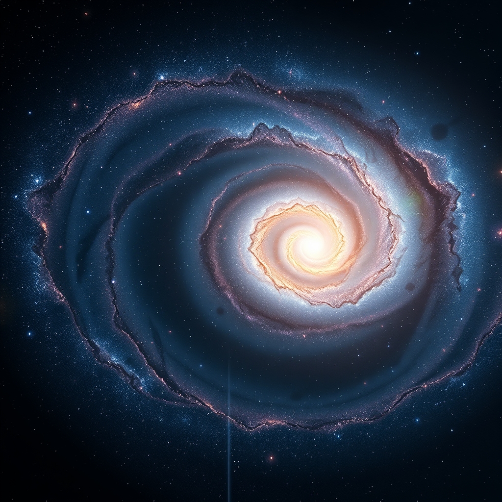 Spiral galaxy with vibrant stars