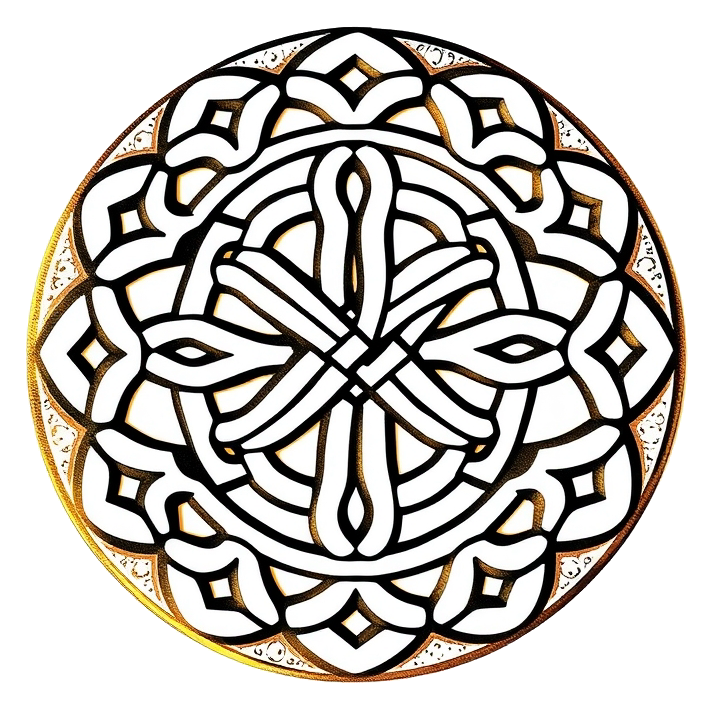 Traditional Celtic Knot Design with Symmetrical Composition