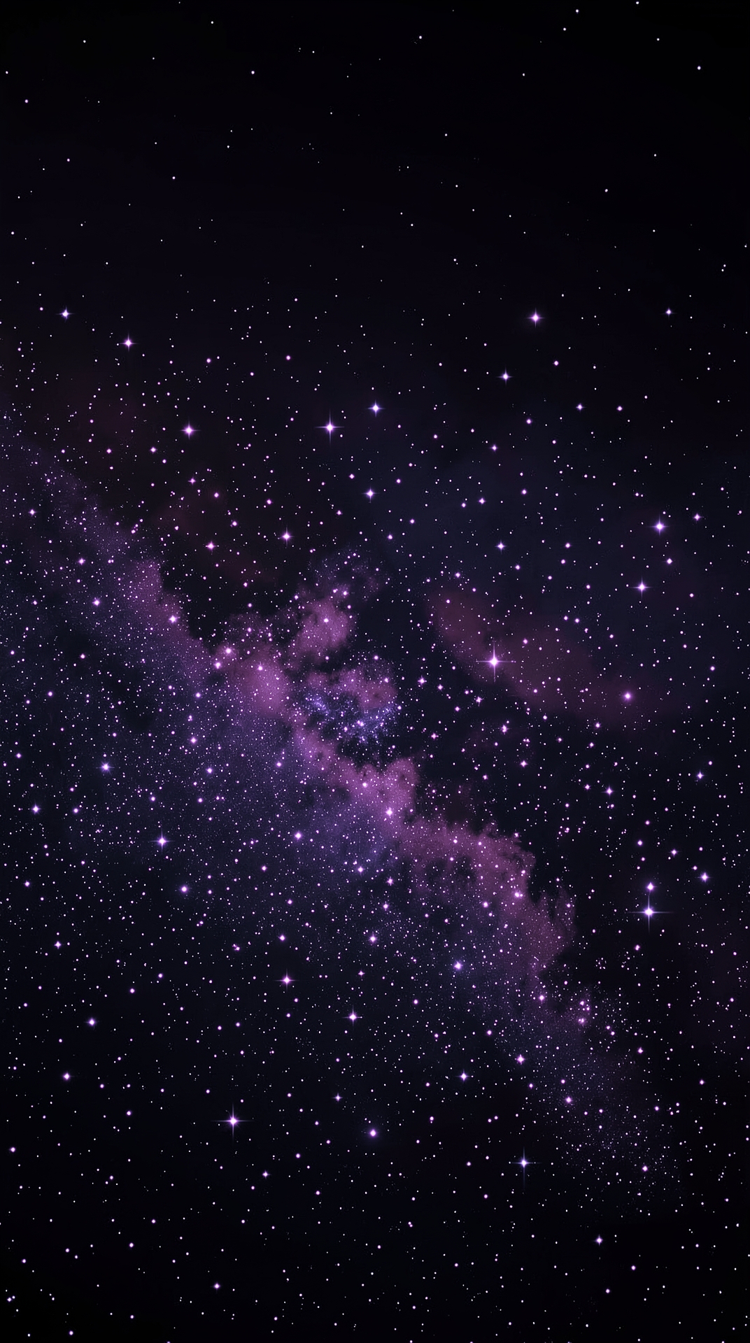 Vast galaxy with purple stars