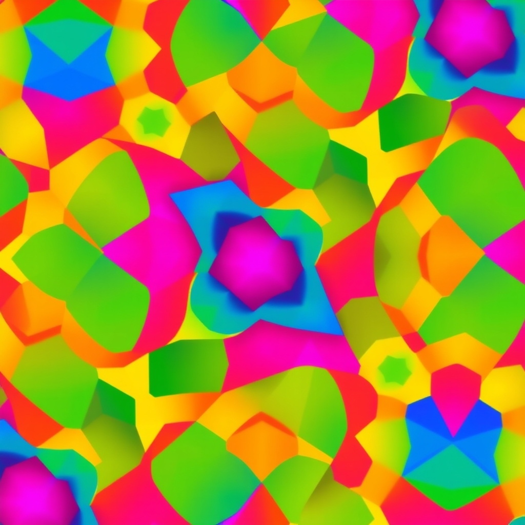 Vibrant Geometric Shapes in a Repeating Pattern
