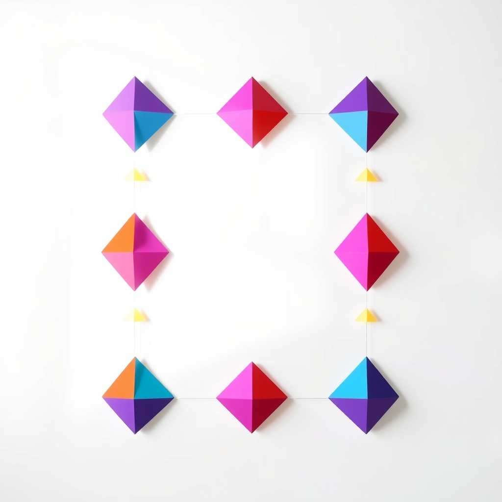 Geometric Triangles in Bright Hues