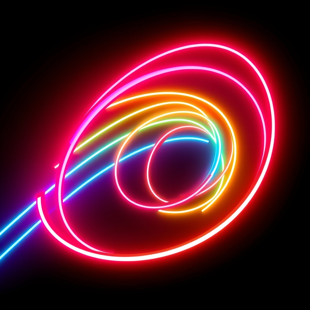 Vibrant Neon Lines in a Dark Background