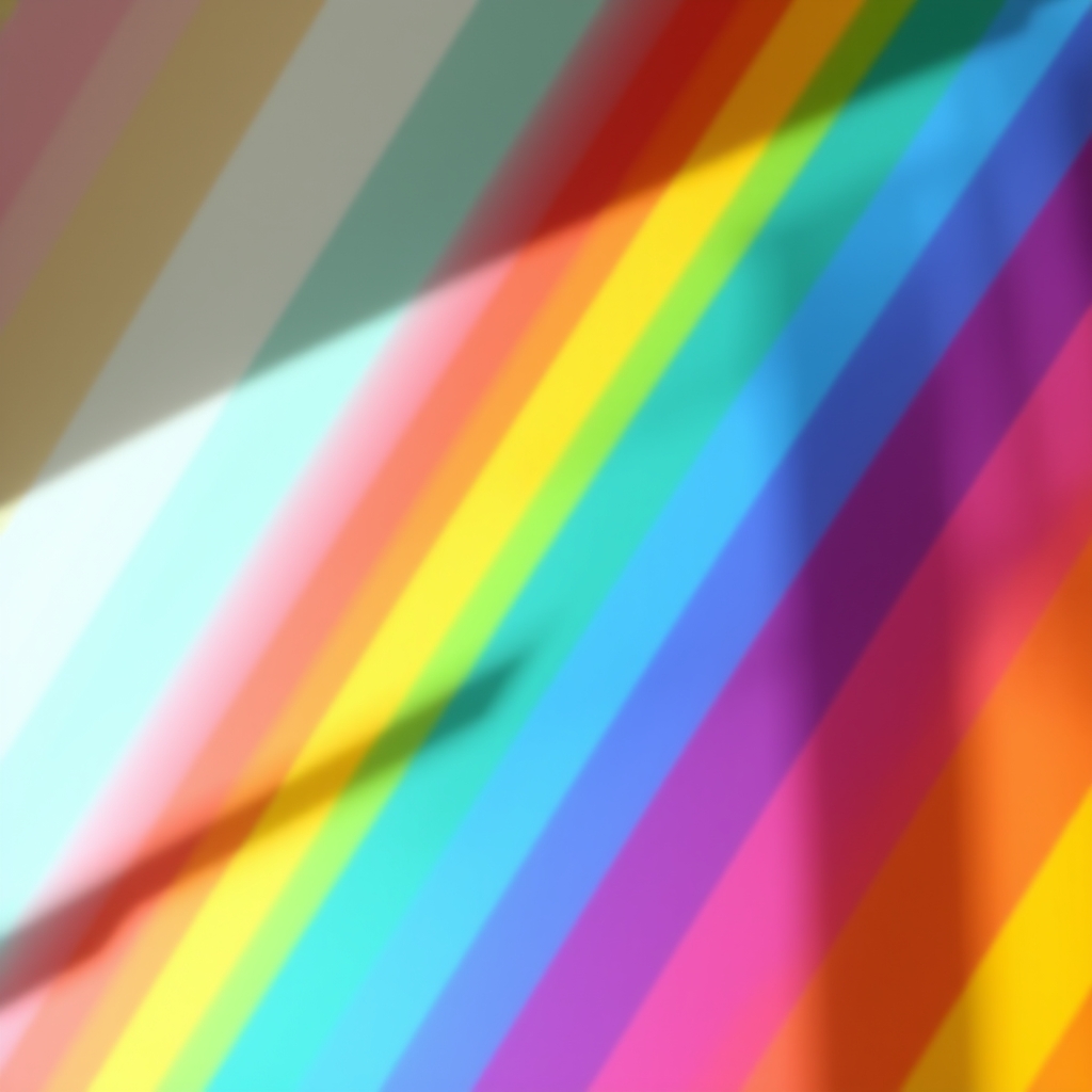 A colorful rainbow circle in a soft, gradient background with natural light