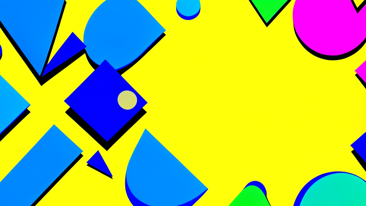 Vibrant Yellow Pop Art Background with Geometric Shapes and Bold Lighting