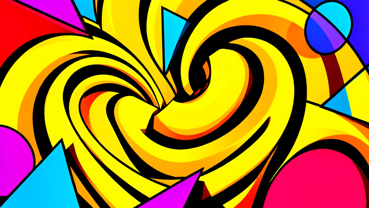 Vibrant Yellow Pop Art Swirls