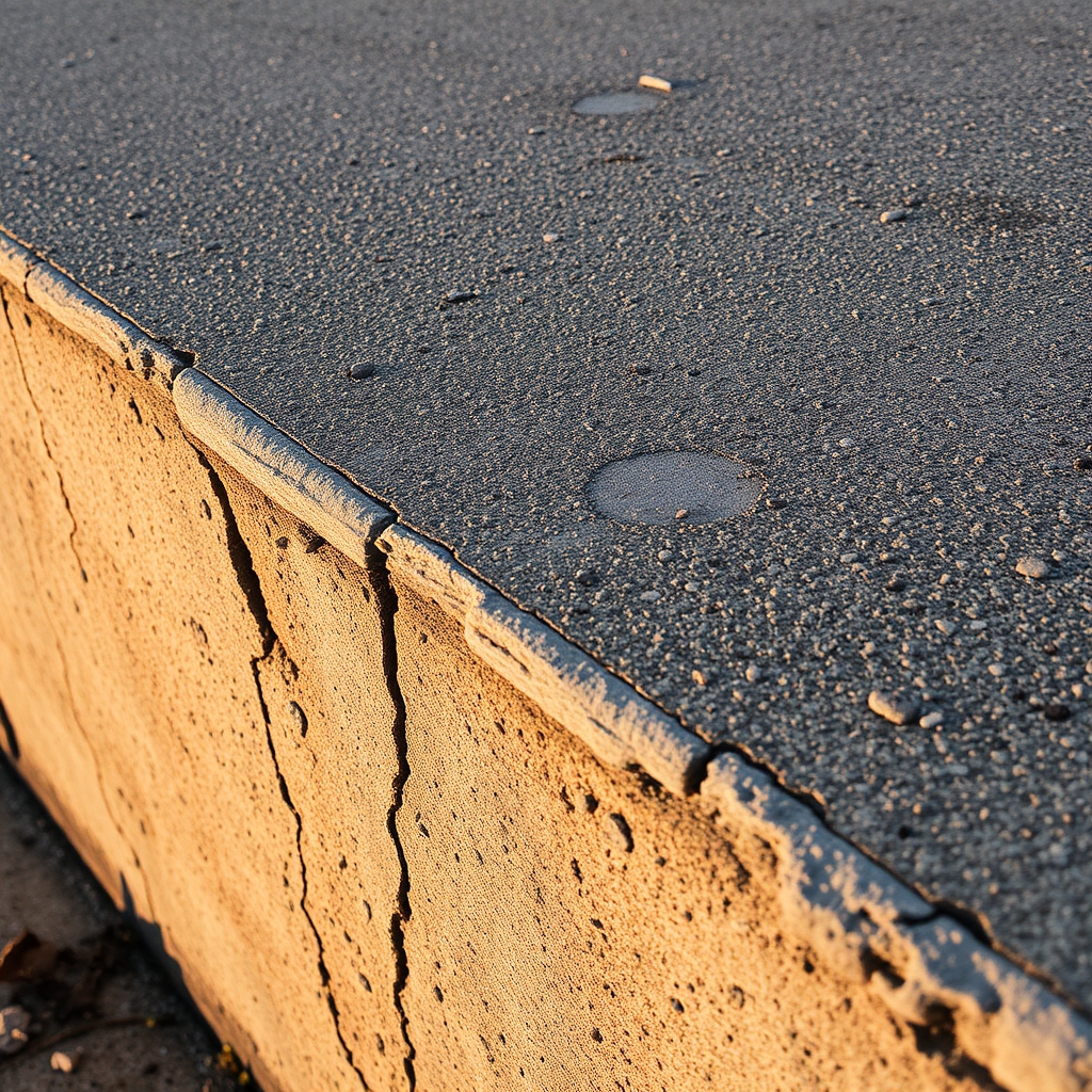 Close-up of rough concrete texture with warm natural lighting at dusk.