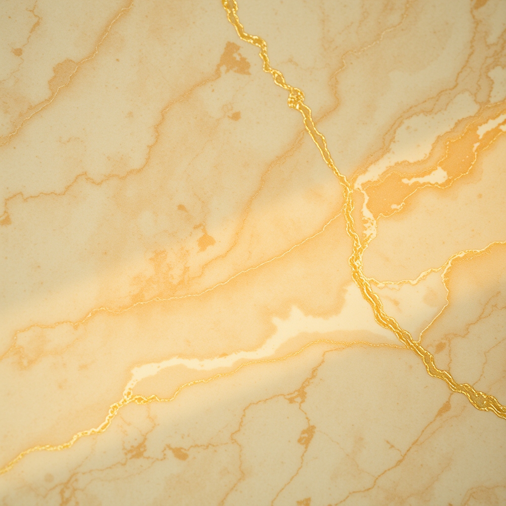 Close-up of warm golden marble with soft, diffused lighting.