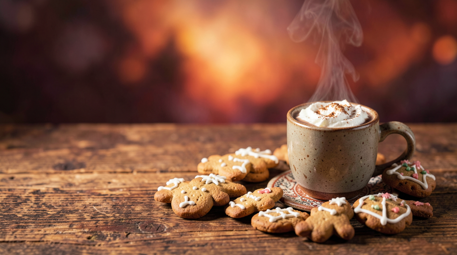 Gingerbread Cookies and Hot Cocoa at Sunset