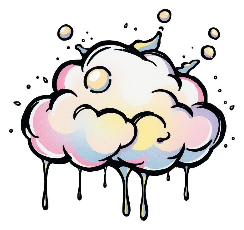 Whispy cloud with bubble-like formations and drips