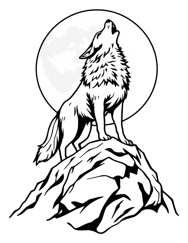 Wolf Under the Moon